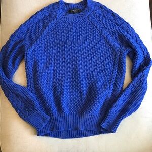 Ann Taylor NWOT royal blue cotton blend crewneck sweater